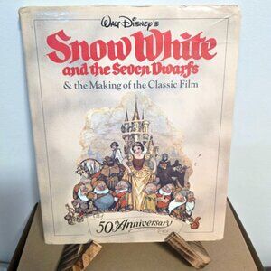 Snow White 50th Anniversary 1987 Book + Making of Film Disney HC w/ DJ Vintage
